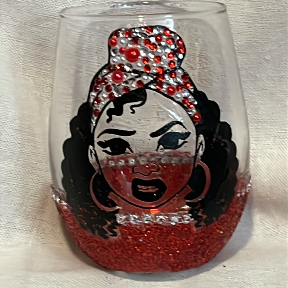 Stemless Blinged Out Wine Glass.